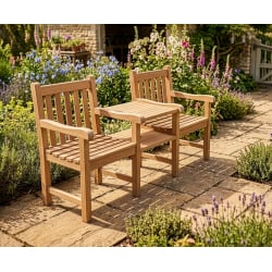 Windsor Vista Teak Companion Seat, Jack and Jill Bench