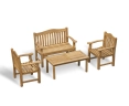 Hilgrove Coffee Table Set with Rose Garden Bench and Rose Garden Armchairs