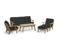 Eero Mid-Century Deep Seated Teak Garden Set with Footstool - 5 Seater