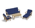 Eero Mid-Century Deep Seated Teak Garden Set with Footstool - 5 Seater