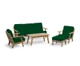 Eero Mid-Century Deep Seated Teak Garden Set with Footstool - 5 Seater