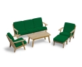 Eero Mid-Century Deep Seated Teak Garden Set with Footstool - 5 Seater