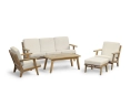 Eero Mid-Century Deep Seated Teak Garden Set with Footstool - 5 Seater