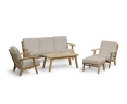 Eero Mid-Century Deep Seated Teak Garden Set with Footstool - 5 Seater