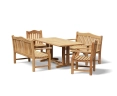Cadogan Rectangular Table Set with Rose Garden 150cm Benches and Rose Garden Armchairs