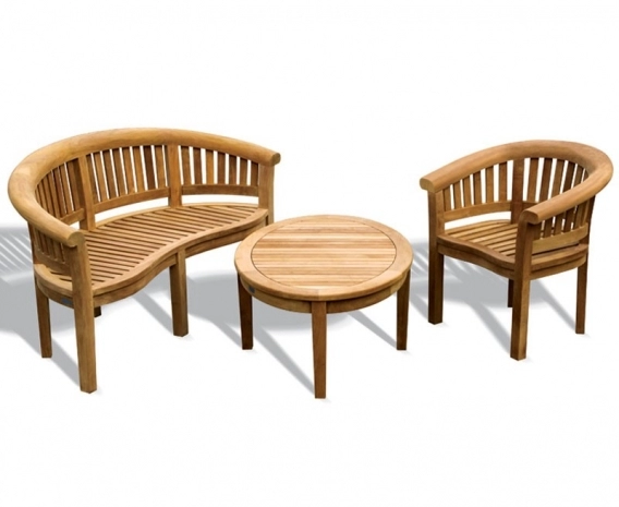 Deluxe Banana Bench and Coffee Table Set