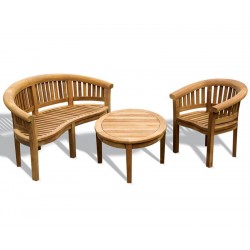 Deluxe Banana Bench and Coffee Table Set