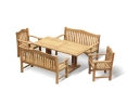 Cadogan Rectangular Table Set with Rose Garden 150cm Benches and Rose Garden Armchairs