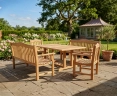 Cadogan Rectangular Table Set with Rose Garden 150cm Benches and Rose Garden Armchairs