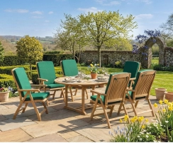 Brompton Extending 1.2 - 1.8m Table & 6 Bali Recliners Dining Set