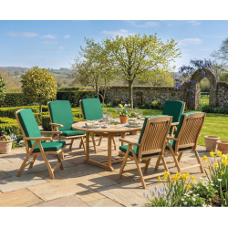 Brompton Extending 1.2 - 1.8m Table & 6 Bali Recliners Dining Set