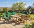 Brompton Extending 1.2 - 1.8m Table & 6 Bali Recliners Dining Set