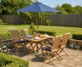 Rimini Rectangular 1.2m Table & 4 Ashdown Folding Armchairs