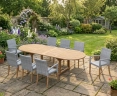 Brompton Extending 1.8 - 2.4m Table & 8 St. Tropez Stacking Chairs