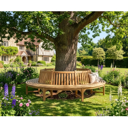 Large Teak Circular Tree Seat - 2.96m
