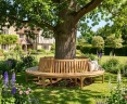 Large Teak Circular Tree Seat - 2.96m