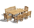 Cadogan 200cm Rectangular Table with 180cm Rose Garden Bench and Rose Garden Armchairs