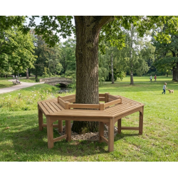 Teak Hexagonal Tree Bench – Low-Back - 1.76m
