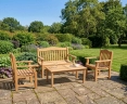 Hilgrove Coffee Table Set with Rose Garden Bench and Rose Garden Armchairs