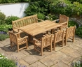 Cadogan 200cm Rectangular Table with 180cm Rose Garden Bench and Rose Garden Armchairs