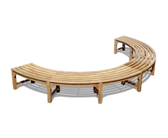 Teak Half Curved Backless Tree Seat - 3.48m
