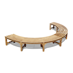 Teak Half Curved Backless Tree Seat - 3.48m