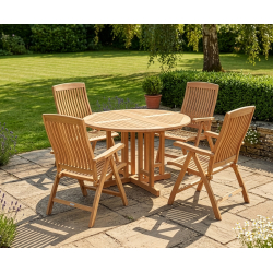 Berrington Round Gateleg 1.2m Table with 4 Bali Recliners