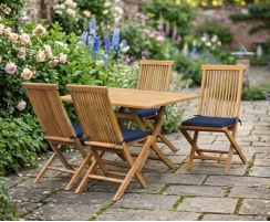 Rimini Rectangular 1.2m Table & 4 Ashdown Folding Side Chairs
