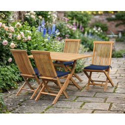 Rimini Rectangular 1.2m Table & 4 Ashdown Folding Side Chairs
