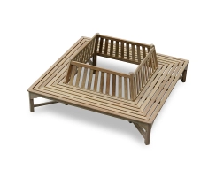 Teak Square Outdoor Tree Bench – 2.2m