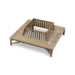 Teak Square Outdoor Tree Bench – 2.2m