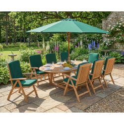 Brompton Extending 1.8 - 2.4m Table & 8 Cheltenham Recliner Chairs