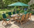 Brompton Extending 1.8 - 2.4m Table & 8 Cheltenham Recliner Chairs