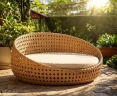 Oyster Open Weave Rattan Daybed