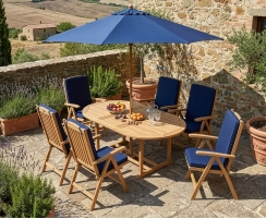 Brompton Extending 1.2 - 1.8m Table & 6 Cheltenham Recliners Set