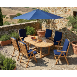 Brompton Extending 1.2 - 1.8m Table & 6 Cheltenham Recliners Set