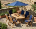 Brompton Extending 1.2 - 1.8m Table & 6 Cheltenham Recliners Set