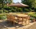 Brompton Extending Oval Table 1.2-1.8m & 6 Yale Stacking Chairs Set