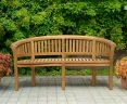 Contemporary Teak Banana Bench