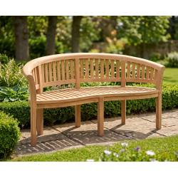 Contemporary Teak Banana Bench