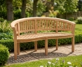 Contemporary Teak Banana Bench