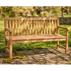 Windsor 3 Seater Teak Garden Bench, 5ft Park Bench – 1.5m