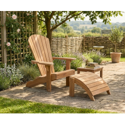 Bear Chair, Teak Adirondack Chair & Leg Rest
