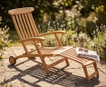 Teak Steamer Chair with wheels