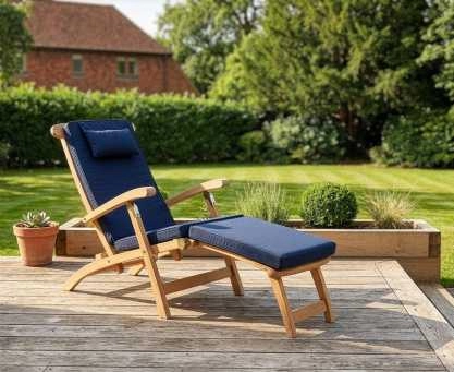 Halo Teak Steamer Chair with cushion