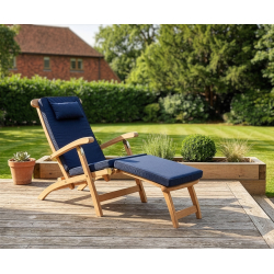Halo Teak Steamer Chair with cushion
