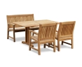 Belgrave 150cm Teak Dining Table with 120cm Stanford Bench and Armchairs
