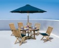 Canfield 1.5 Teak Table with 6 Bali Side Chairs