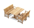 Belgrave Teak 150cm Dining Table with 150cm Stanford Bench and Armchairs