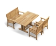 Cadogan Rectangular 150cm Teak Dining Table with Stanford 120cm Bench and Stanford Chairs